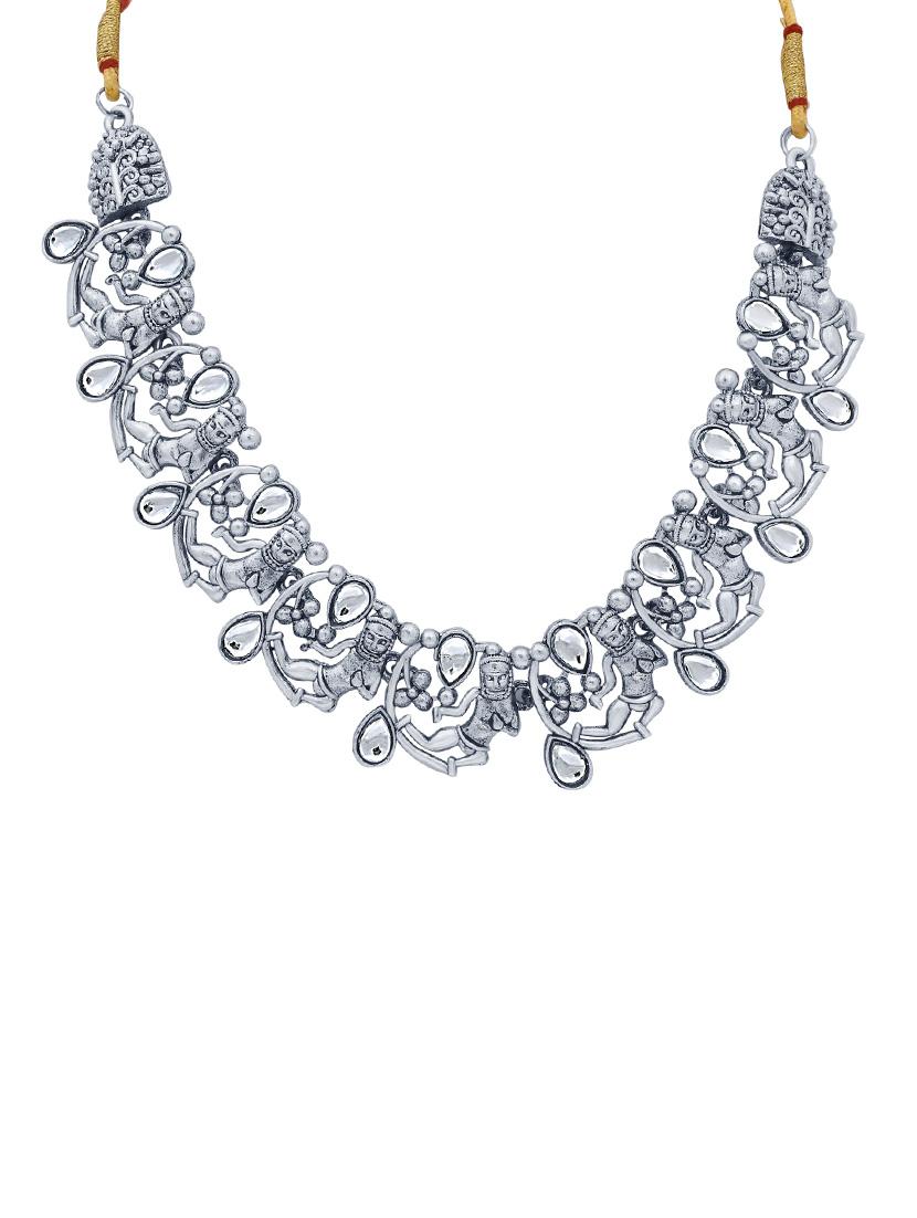 silver brass necklaces and earring - 16967648 - Zoom Image - 2