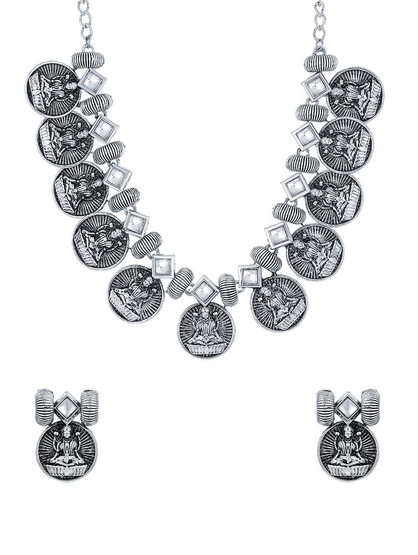 silver brass set & drop earring - 16967649 - Zoom Image - 1