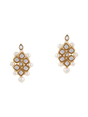 gold brass set & drop earring - 16967654 - Standard Image - 3