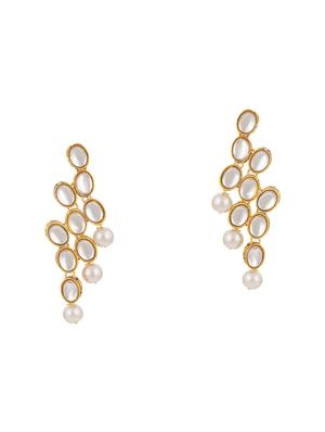 gold brass set & drop earring - 16967655 - Standard Image - 3