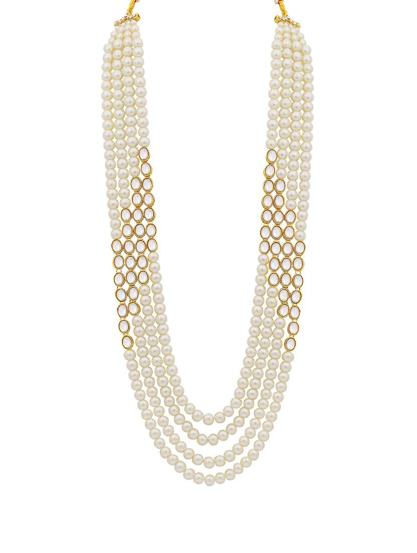 gold brass set & drop earring - 16967655 - Zoom Image - 2