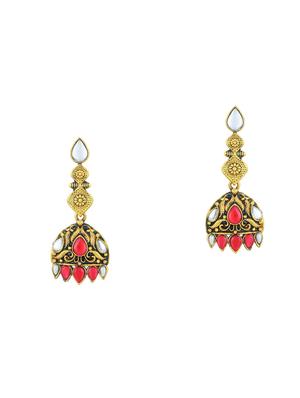 red brass set & drop earring - 16967658 - Standard Image - 3