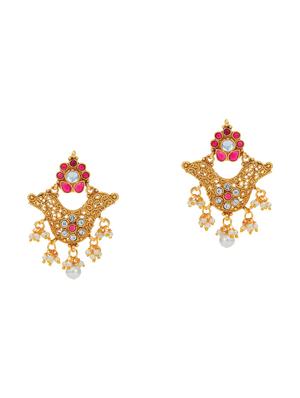 red gold tone brass set & drop earring - 16967690 - Standard Image - 3