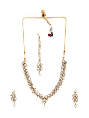 gold brass set & drop earrings - 16967725 - Standard Image - 3