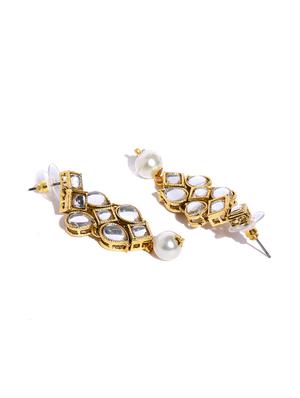 gold brass set & drop earrings - 16967725 - Standard Image - 4