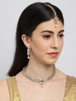 gold brass set & drop earrings - 16967725 - Standard Image - 6