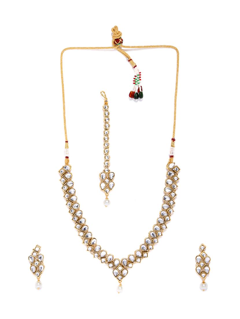 gold brass set & drop earrings - 16967725 - Zoom Image - 3
