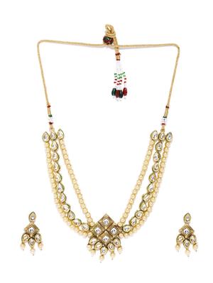 gold brass necklaces and earring - 16967734 - Standard Image - 2