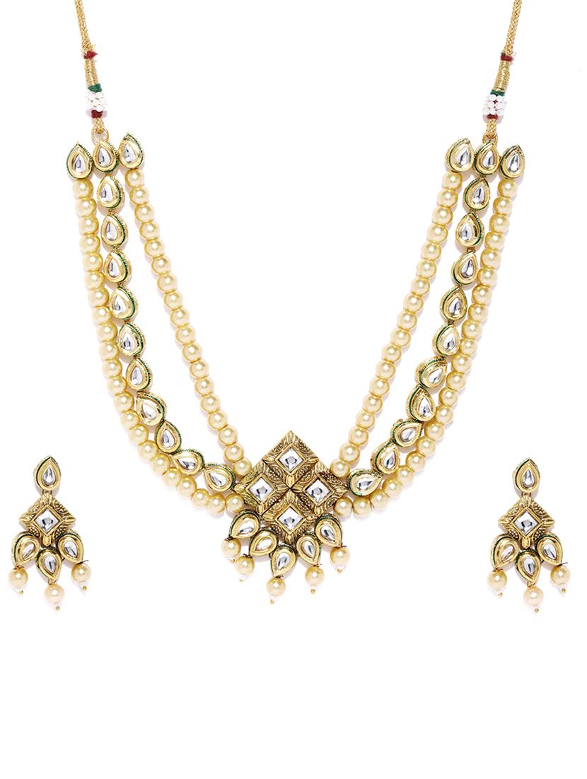 gold brass necklaces and earring - 16967734 - Zoom Image - 1