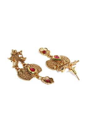 gold brass set & drop earrings - 16967738 - Standard Image - 4