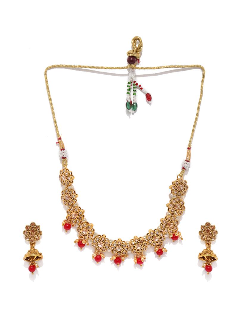 red brass set & drop earrings - 16967770 - Zoom Image - 2