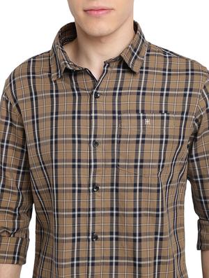 brown checkered casual shirt - 16968148 - Standard Image - 5