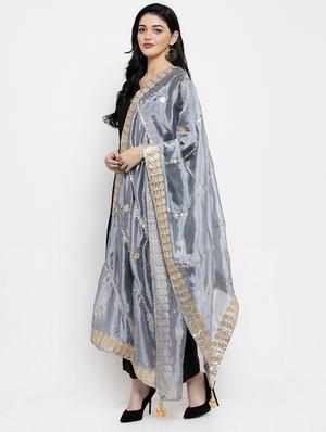 gota work embroidered dupatta - 16968189 - Standard Image - 2