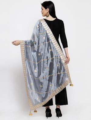 gota work embroidered dupatta - 16968189 - Standard Image - 3
