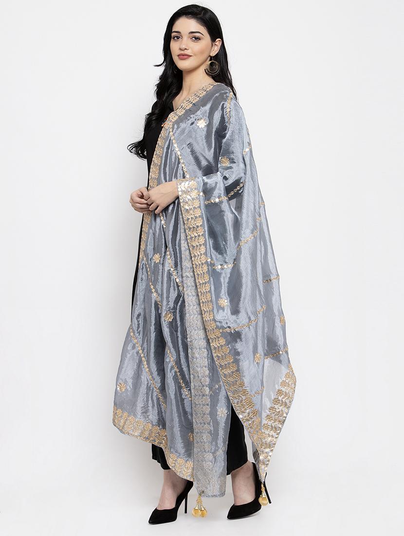 gota work embroidered dupatta - 16968189 - Zoom Image - 2