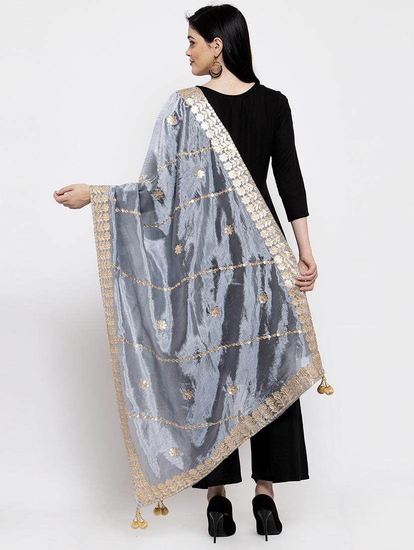 gota work embroidered dupatta - 16968189 - Zoom Image - 3