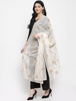 foil print solid dupatta - 16968212 - Standard Image - 2