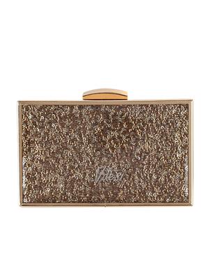 gold polyester box clutch - 16968303 - Standard Image - 2