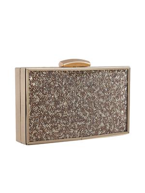 gold polyester box clutch - 16968303 - Standard Image - 4