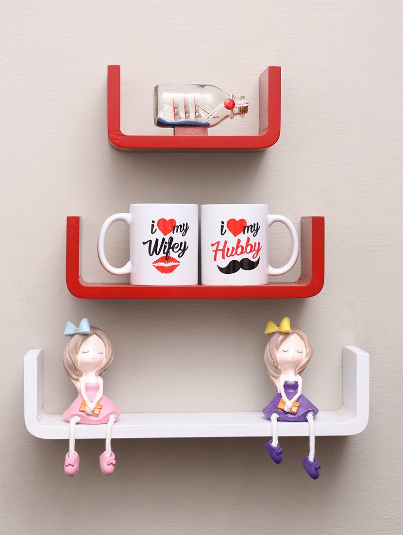 u shaped floating wall rack shelf (set of 3) - 16968780 - Zoom Image - 1