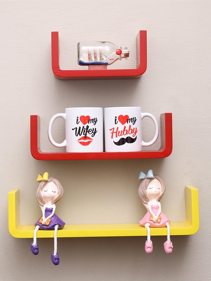 u shaped floating wall rack shelf (set of 3) - 16968781 - Zoom Image - 1