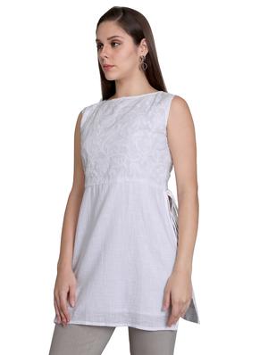 chikankari straight kurti - 16969197 - Standard Image - 2