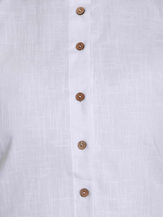 mandarin neck button up top - 16969236 - Zoom Image - 4