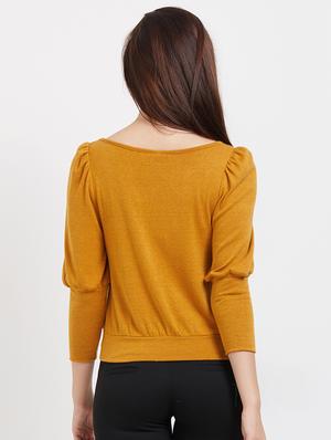bishop sleeved round neck top - 16969546 - Standard Image - 3