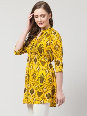 mandarin neck ikat tunic - 16969869 - Standard Image - 2
