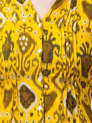 mandarin neck ikat tunic - 16969869 - Standard Image - 5