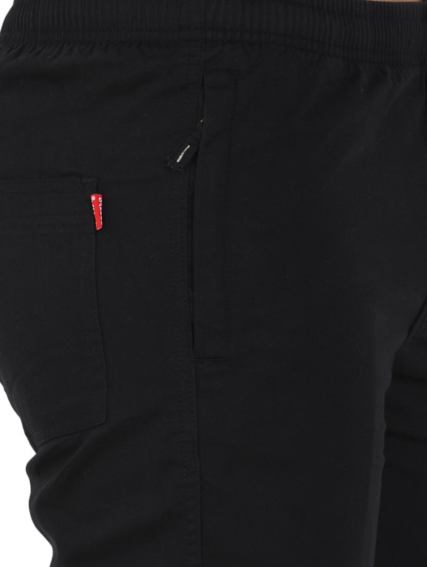 black solid full length track pant - 16970066 - Zoom Image - 5