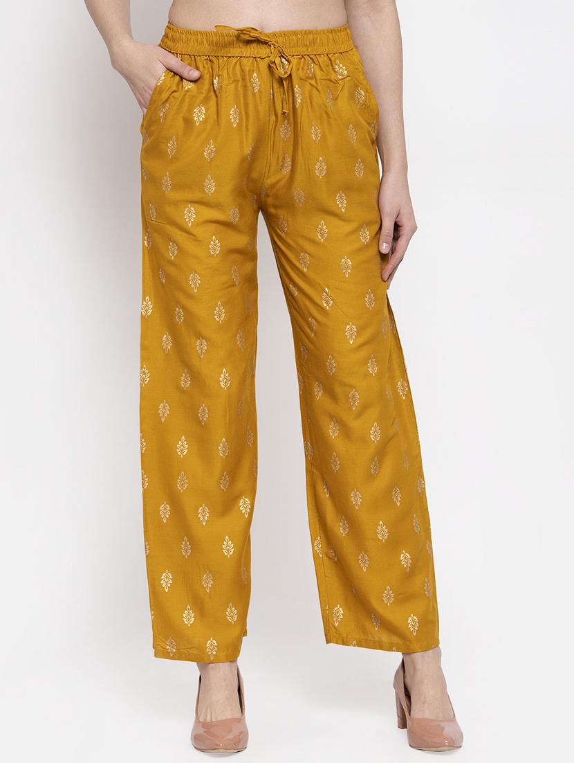 yellow viscose straight palazzo - 16970341 - Zoom Image - 1