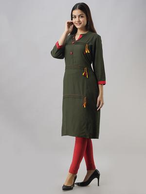 pintucks solid straight kurta - 16970429 - Standard Image - 2