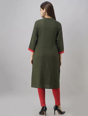 pintucks solid straight kurta - 16970429 - Standard Image - 3