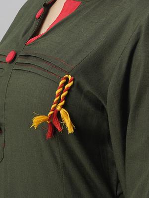 pintucks solid straight kurta - 16970429 - Standard Image - 4