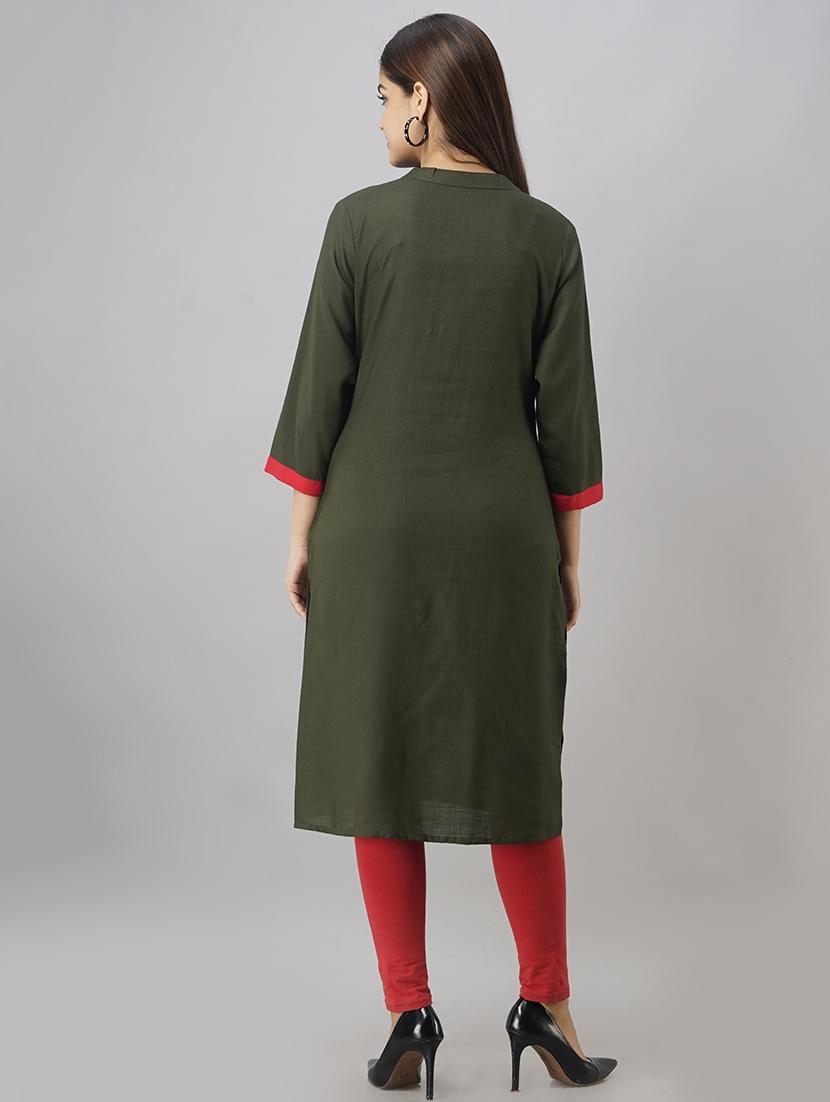 pintucks solid straight kurta - 16970429 - Zoom Image - 3
