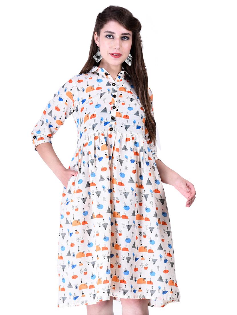 gathered detail quirky fit & flare dress - 16970452 - Zoom Image - 1