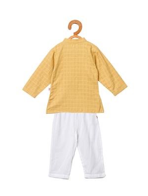 yellow cotton kurta sets - 16970494 - Standard Image - 2