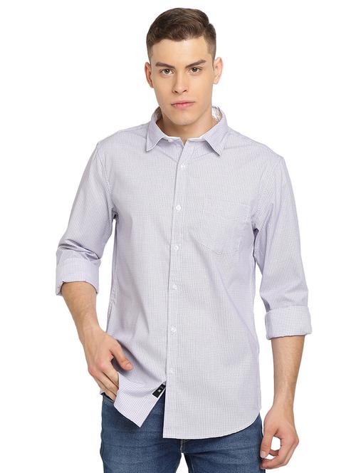 purple checkered casual shirt - 16970509 - Standard Image - 1