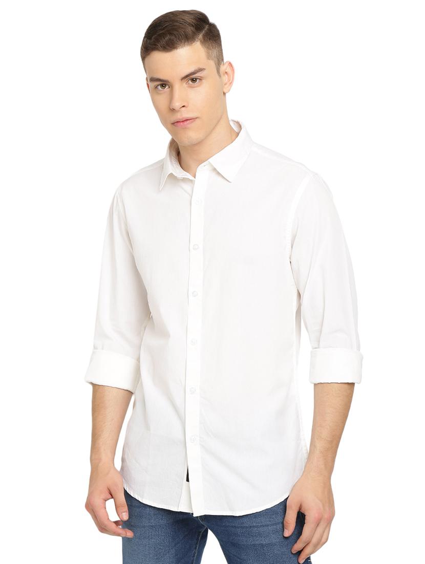 white solid casual shirt - 16970512 - Zoom Image - 1