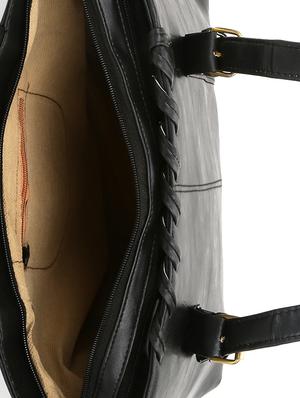 black leatherette (pu) regular handbag - 16970928 - Standard Image - 3