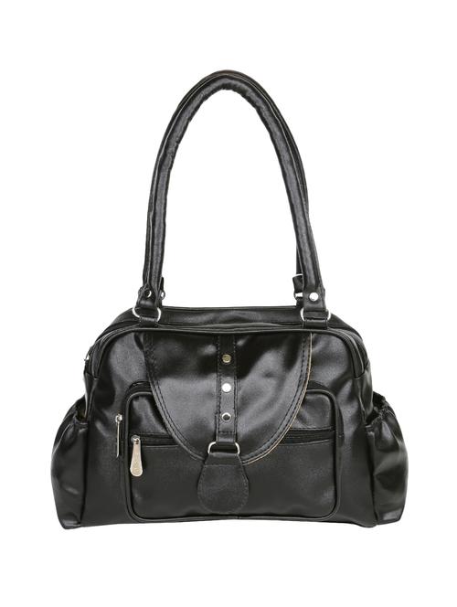 black leatherette (pu) handbag - 16970945 - Standard Image - 1
