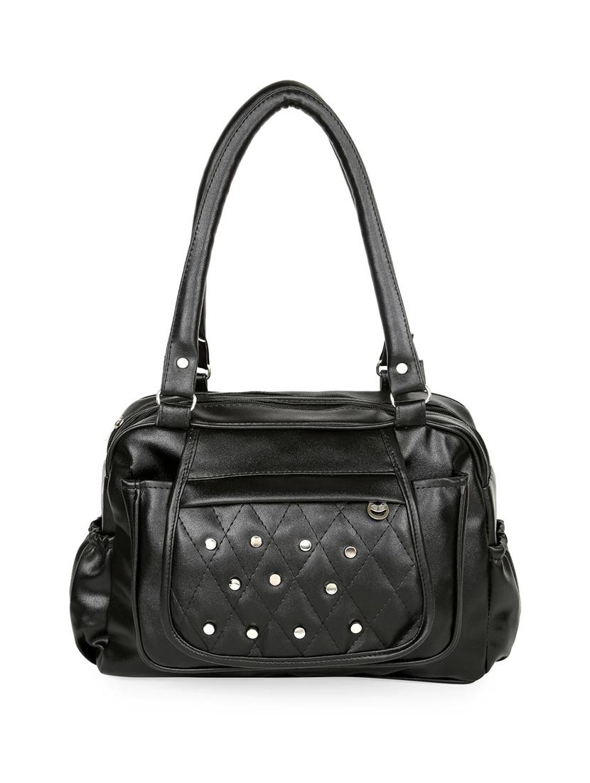 black leatherette (pu) regular handbag - 16970955 - Zoom Image - 1