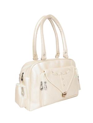 cream leatherette (pu) handbag - 16970981 - Standard Image - 4