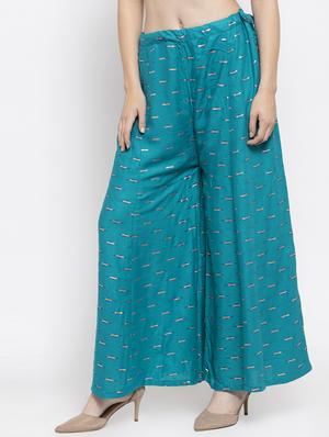 printed flared palazzo - 16971239 - Standard Image - 2