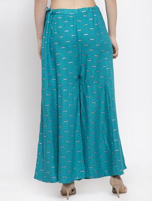 printed flared palazzo - 16971239 - Standard Image - 3