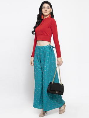 printed flared palazzo - 16971239 - Standard Image - 4