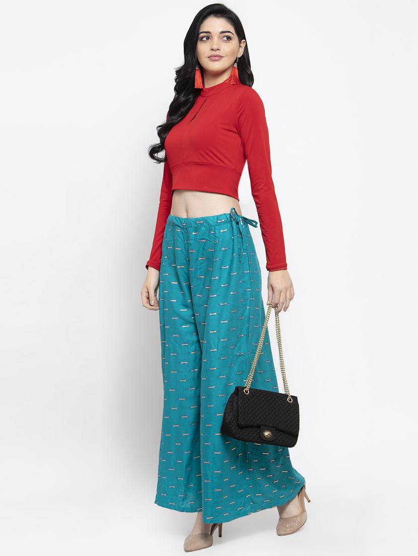 printed flared palazzo - 16971239 - Zoom Image - 4