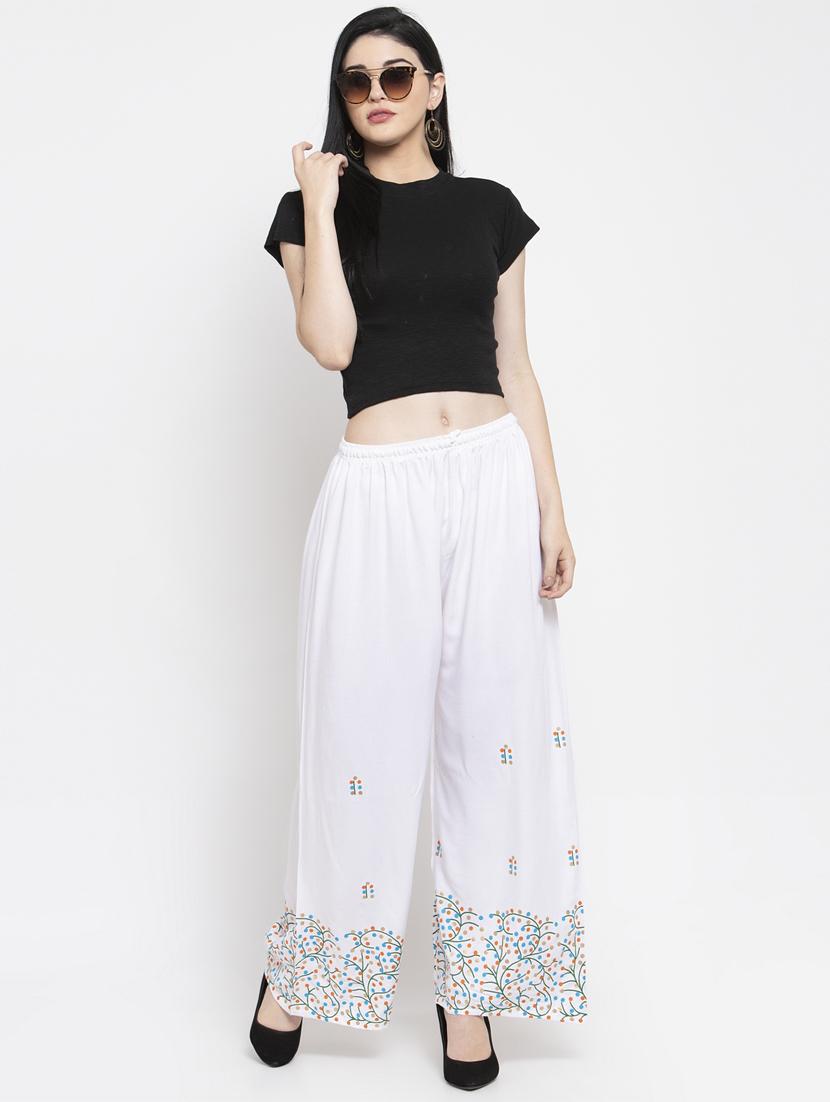 printed hem straight palazzo - 16971305 - Zoom Image - 4