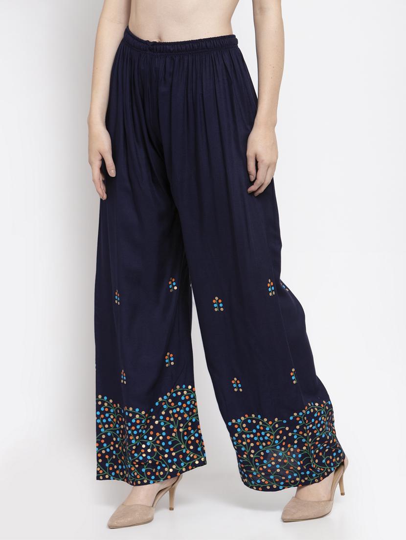 printed hem straight palazzo - 16971306 - Zoom Image - 2
